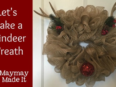 Rudolph Reindeer Wreath Deco Mesh So Easy