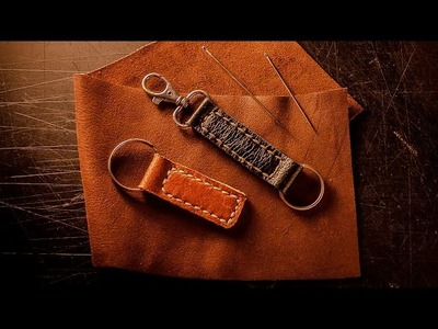 Simple key fobs made from leather scraps