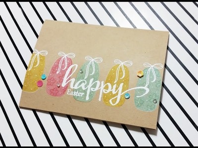 Stamping on Kraft Cardstock. Easter Card. Stretch your stamps