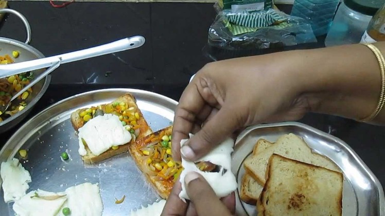 Stuffed vegetable bread in Tamil ( English subtitle ) - Veg sandwich recipe
