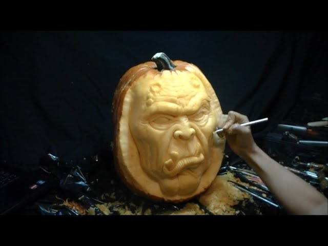 3D Pumpkin Carving - "Goblin" Time Lapse