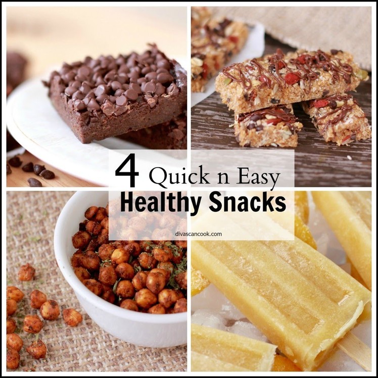 4 Delicious Healthy Snacks! Quick & Easy Recipes!