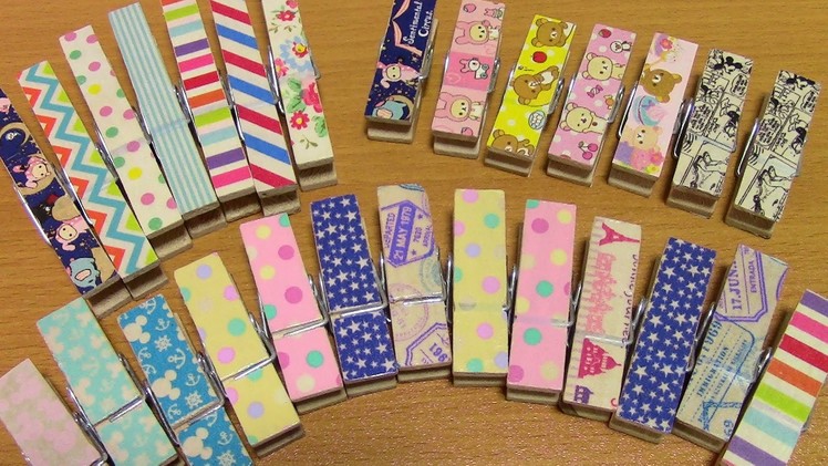 [Craft Update] Washi Tape Wooden Clothespins