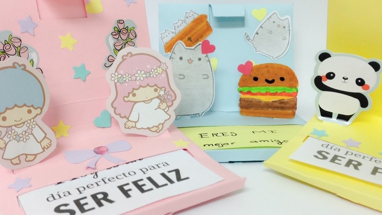 Cute POP-UP card.Perfect for best friends,kawaii crafts.