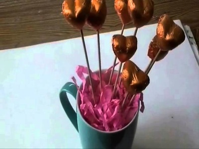 D I Y arrange a chocolate bouquet