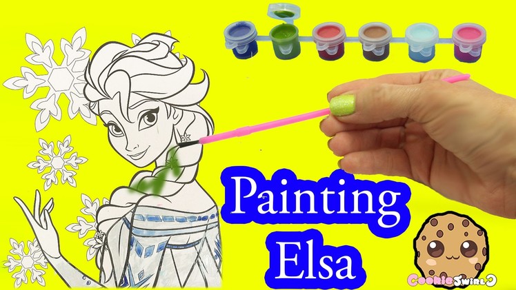 Disney Frozen Coloring Paint Set - Painting Queen Elsa Craft Fun Video Cookieswirlc