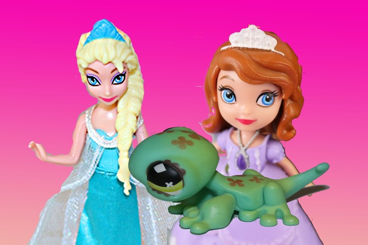 Disney Frozen Elsa Has LPS Trouble Sofia The First Talks to Littlest Pet Shop Toys DisneyCarToys