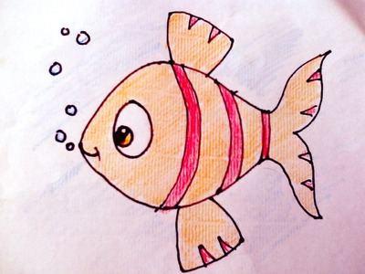Drawing-How To Draw Fish And Colour For Kids Art