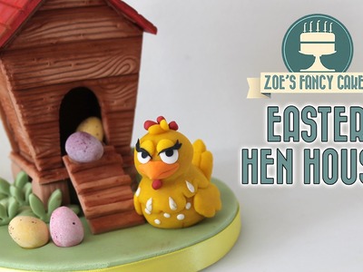 Easter hen house with mini eggs cake topper