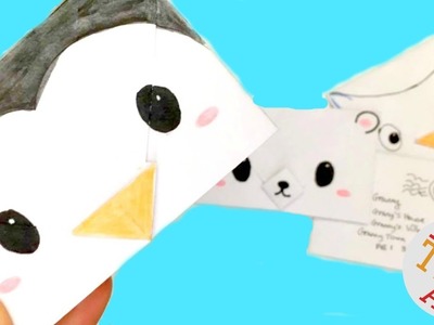 Easy Origami Envelope - Winter Animals (Polar Bear, Penguin, Owl) - Paper Crafts