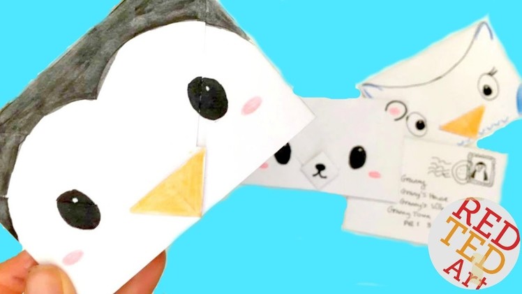 Easy Origami Envelope - Winter Animals (Polar Bear, Penguin, Owl) - Paper Crafts