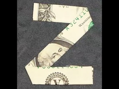 Fold Origami Dollar Bill Alphabet Letter Z