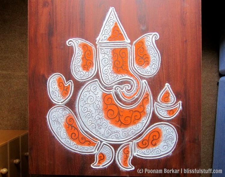Ganesha rangoli design pattern - 1 | Innovative rangoli designs by Poonam Borkar