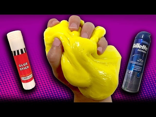 How to make DIY Fluffy Slime with Glue sticks and Shaving Gel No Borax
