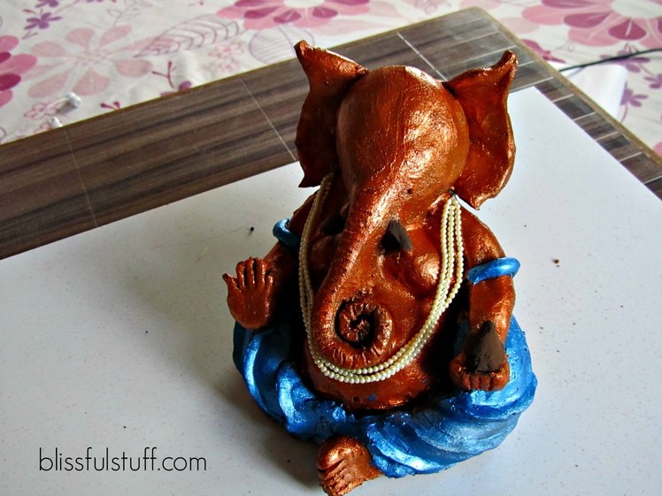 How to make ganesh idol at home with clay, Eco-friendly Ganesha. Ganpati murti