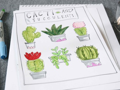 Let's Draw! Cacti + Succulents