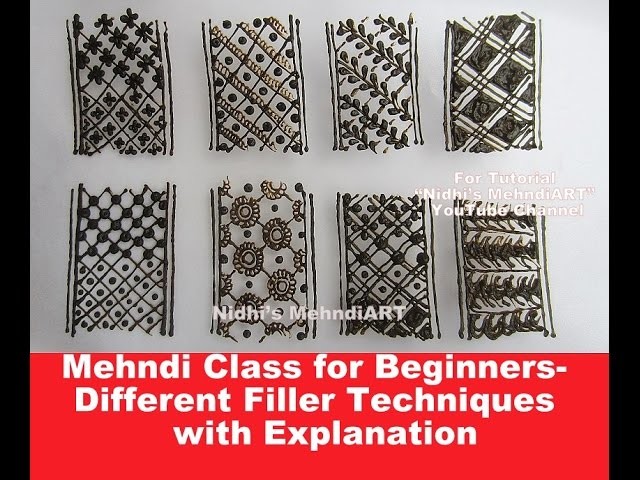 Mehndi Class for Beginners- Different Filler Techniques for Bridal Arabic Henna Design with Explanat