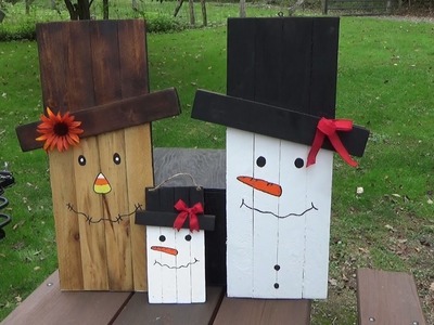 Mini snowman scarecrow craft