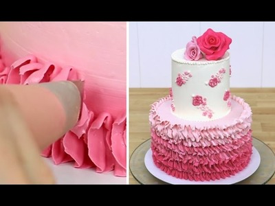 OMBRE Buttercream RUFFLE Cake - Shabby Chic Design by CakesStepbyStep