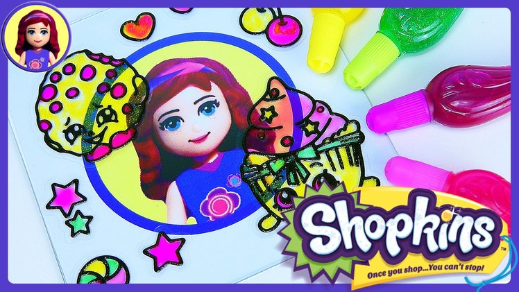 Shopkins Gelarti Geleez Window Sticker Gel Coloring Set - Kids Toys