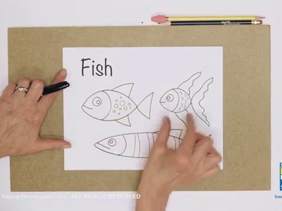 Teaching Kids How To Draw: Cartoon Fish
