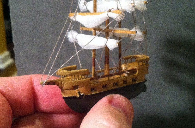 The 2inch Long Galleon on Ocean (time lapse) Created out of Balsa Wood - Boat