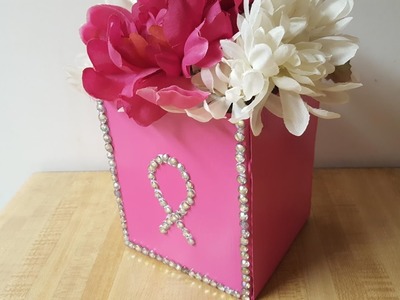 Upcycled Flower Box - Breast Cancer Awareness