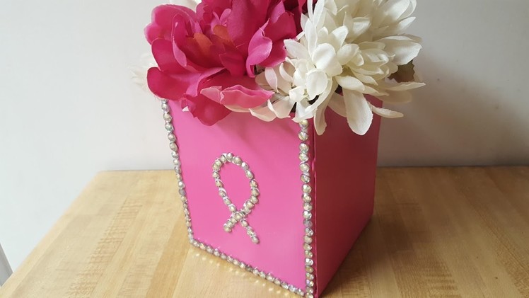 Upcycled Flower Box - Breast Cancer Awareness