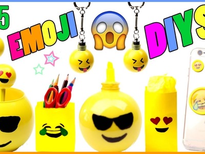 5 DIY Emoji Projects You NEED To Try! Room Decor, Phone Case, Keychains, Pencils - EASY DIYs