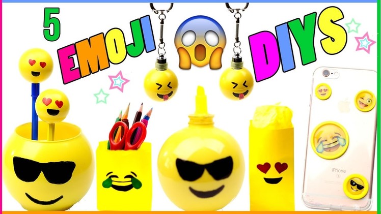 5 DIY Emoji Projects You NEED To Try! Room Decor, Phone Case, Keychains, Pencils - EASY DIYs