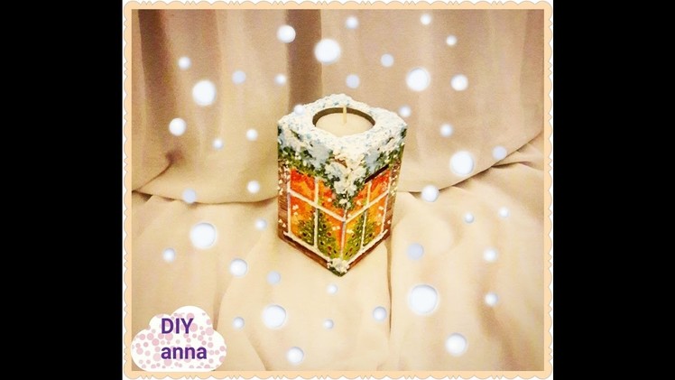 Christmas decoupage candle holder and piggy bank DIY ideas decorations craft tutorial. URADI SAM