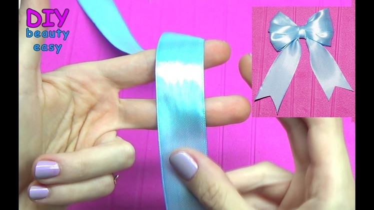 DIY crafts - How to Make Simple Easy Bow. Ribbon Hair Bow Tutorial. DIY beauty and easy