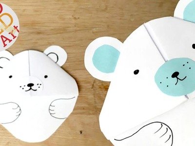 Easy Polar Bear Bookmark Corner - Paper Crafts