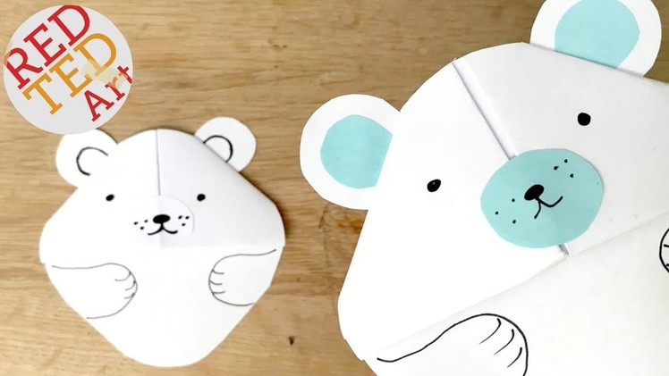 Easy Polar Bear Bookmark Corner - Paper Crafts