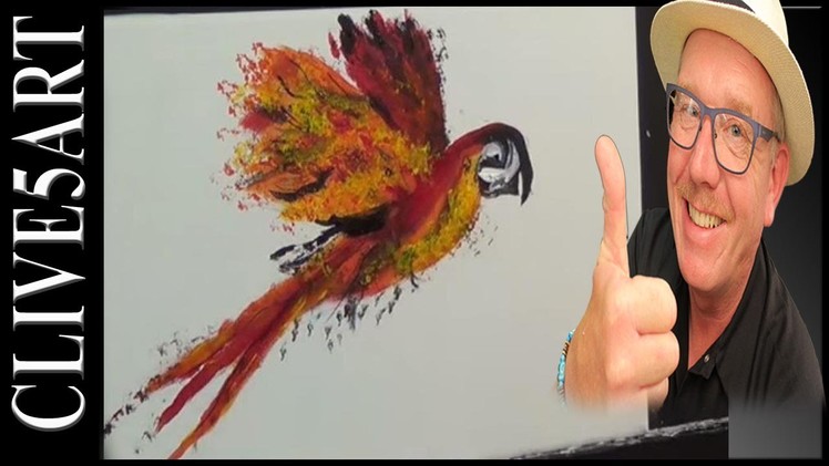 Fun Parrot, Acrylic painting for beginners,