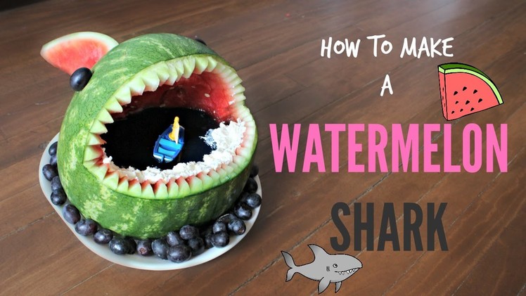 HOW TO MAKE A WATERMELON SHARK!! | NICKI LEE BAKES