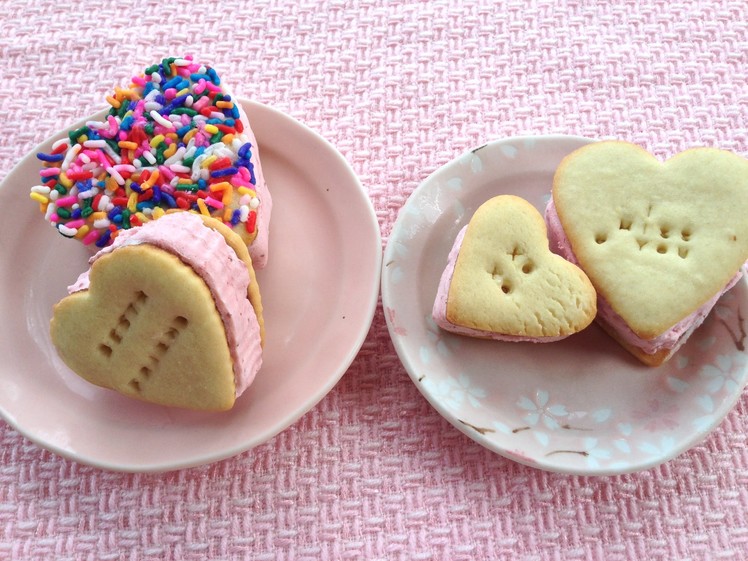 How To Make Strawberry Ice Cream Sandwich From Scratch For Valentine's Day!