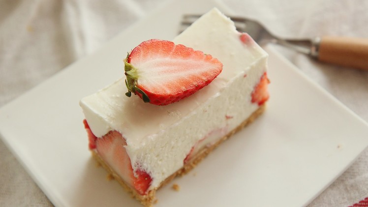No-Bake Strawberry Cheese cake Easy Recipe : Honeykki 꿀키