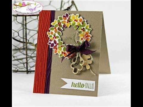 Stampin Up Wondrous Wreath and the Baby Wipe Technique