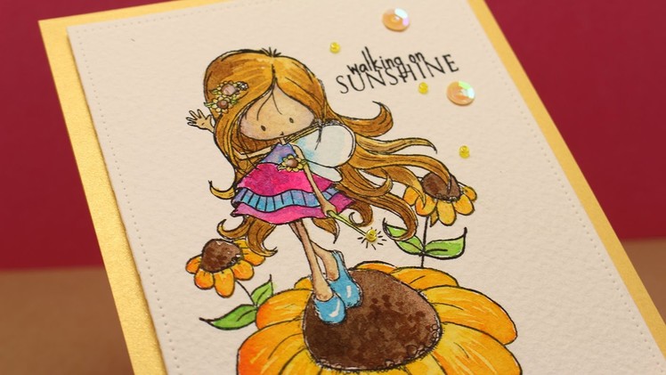 Watercolor: Walking on Sunshine (Fairy Sunny Day, Tiddly Inks)