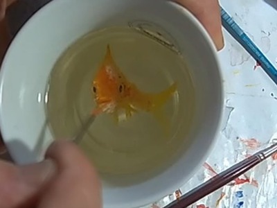 3d art goldfish in a cup by Gerardo Chierchia