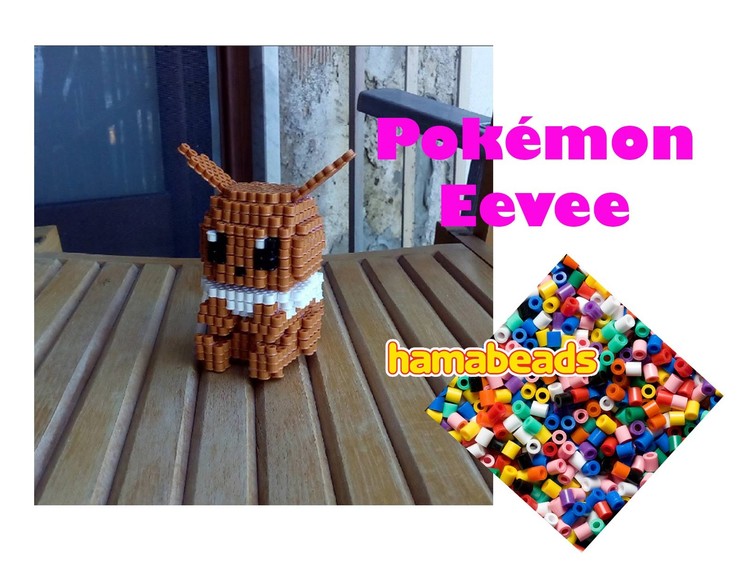 3D Hama Beads Perler beads Pyssla Eevee how to assembly