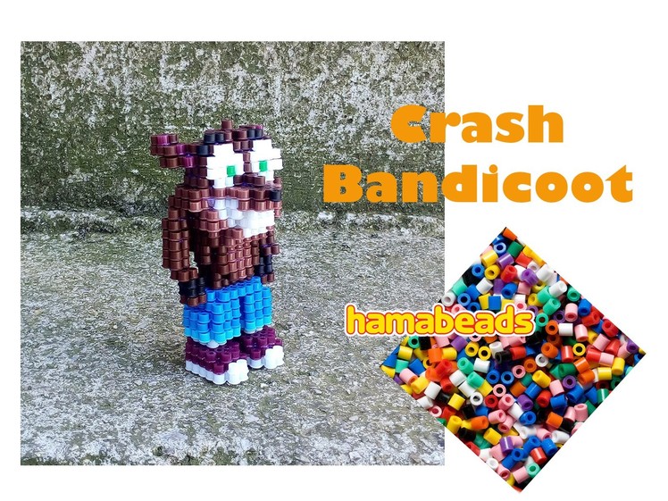 3D perler beads hama beads nabbi beads Crash Bandicoot assembly