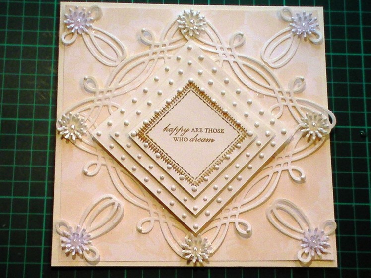 65. Cardmaking Tutorial - Anna Griffin Fretwork Celtic Die Cream Diamond Card