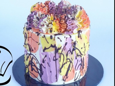 Buttercream Graffiti Splatter Cake by Cupcake Savvy's Kitchen