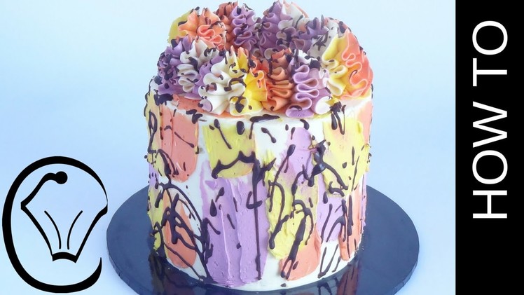 Buttercream Graffiti Splatter Cake by Cupcake Savvy's Kitchen