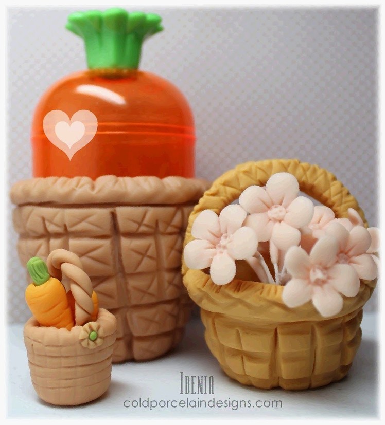 Cold porcelain basket with base