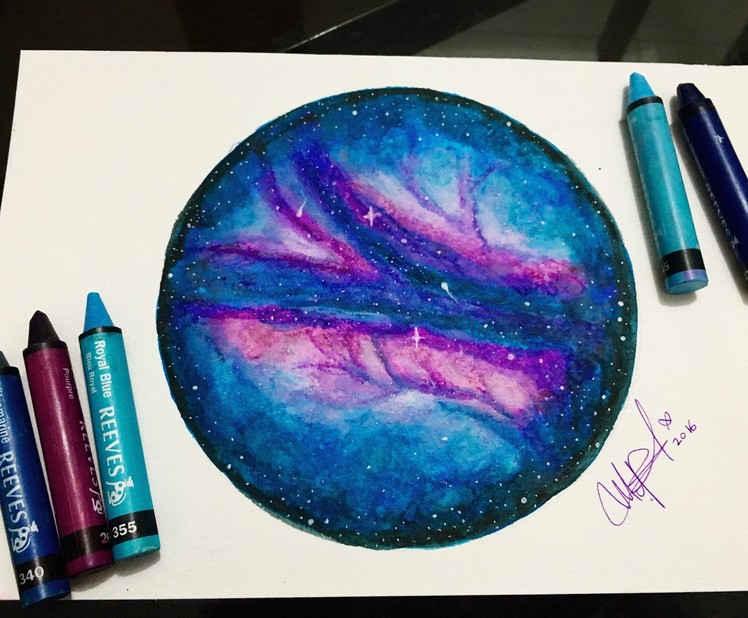 DIBUJANDO CON CRAYOLAS ACUARELABLES- DRAWING WITH  WATER SOLUBLE WAX PASTELS - reeves