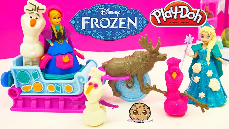 Disney Frozen Princess Anna Queen Elsa Sled Adventures Playdoh Playset - Toy Video