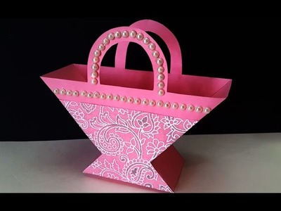 DIY Christmas Crafts : How to Make Beautiful Paper Basket for Flowers, Chocolates & Christmas Gifts